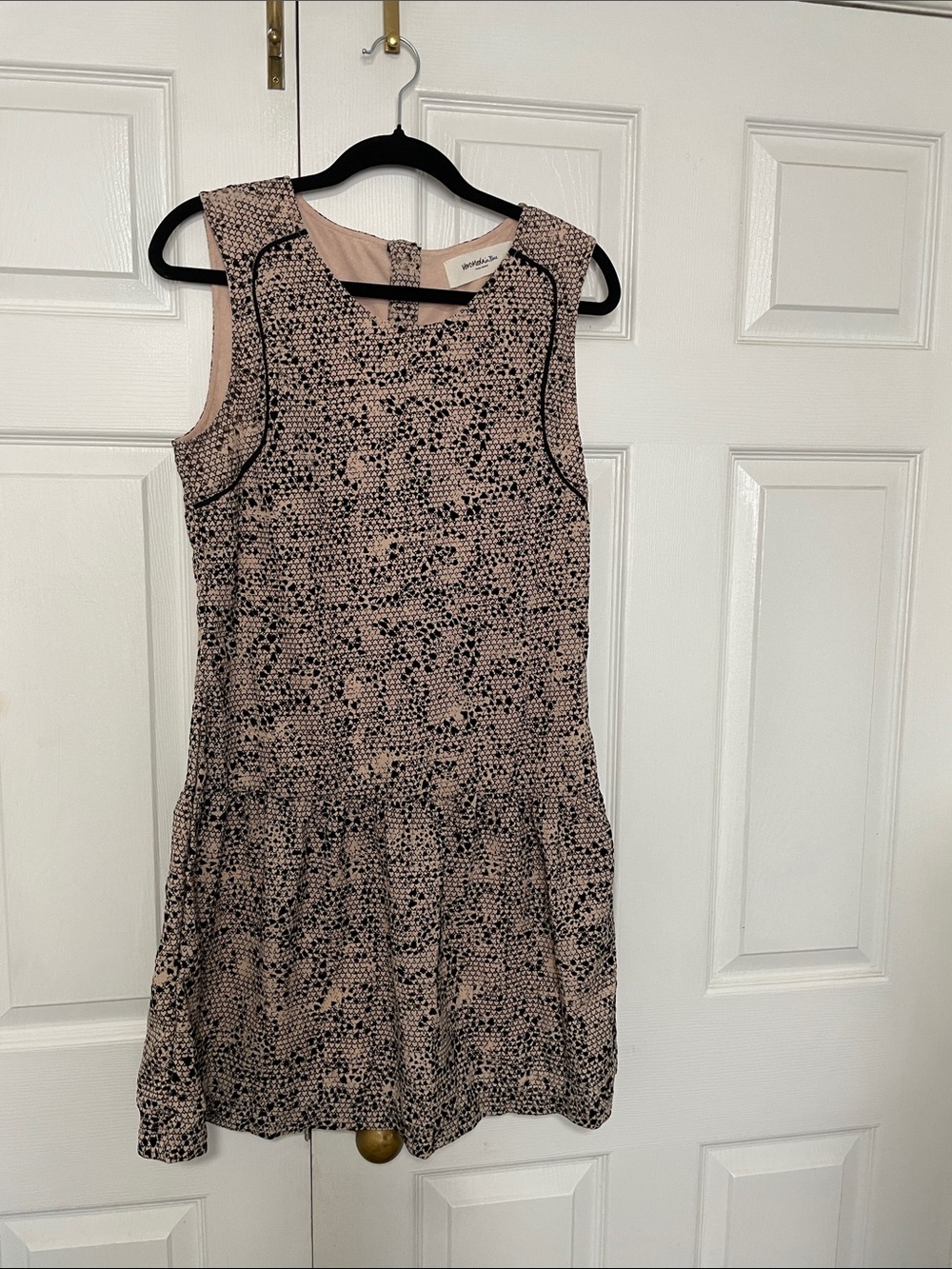 Vero Moda Pink and Black Sleeveless Mini Dress